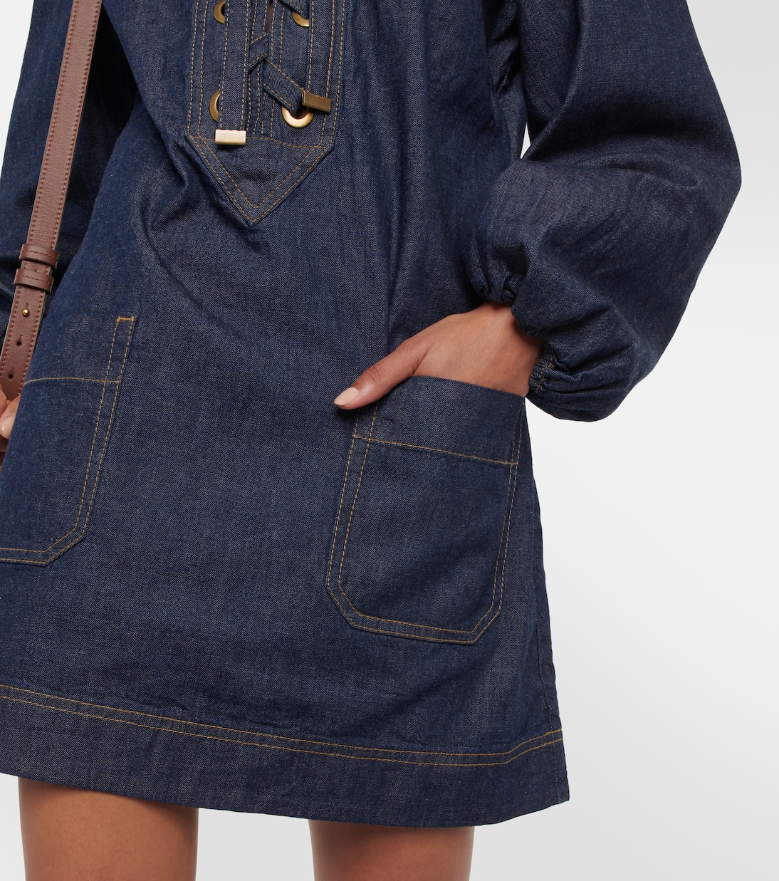 Devi lace-up denim minidress | Zimmermann