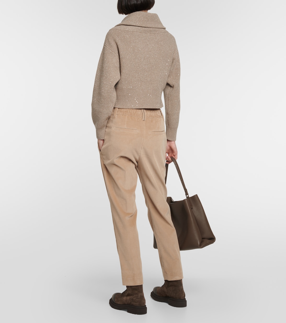 Pantaloni a vita media in velluto a coste | Brunello Cucinelli