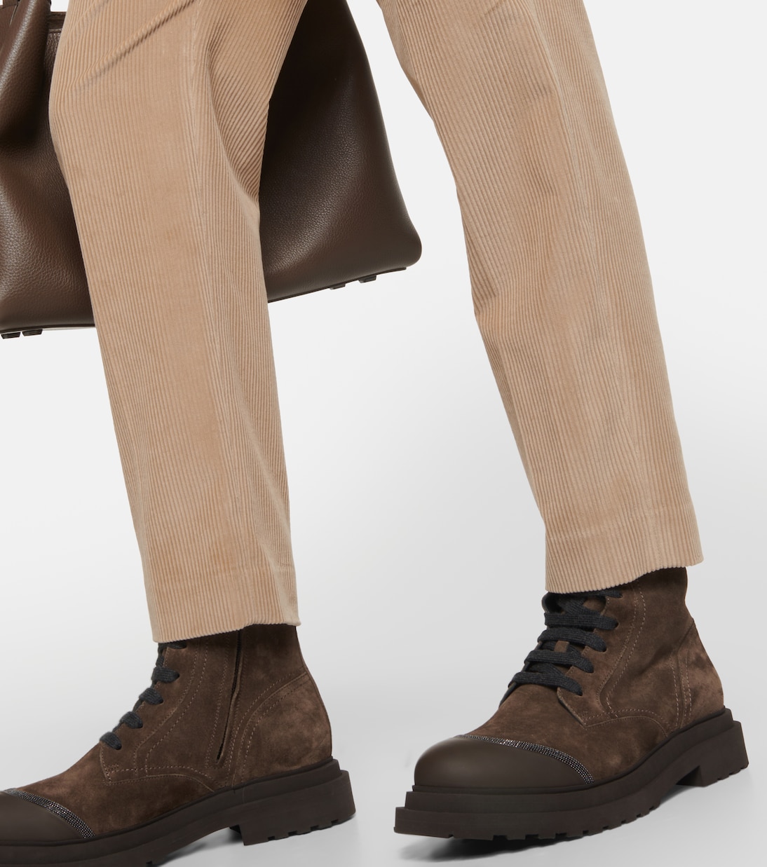 Pantaloni a vita media in velluto a coste | Brunello Cucinelli
