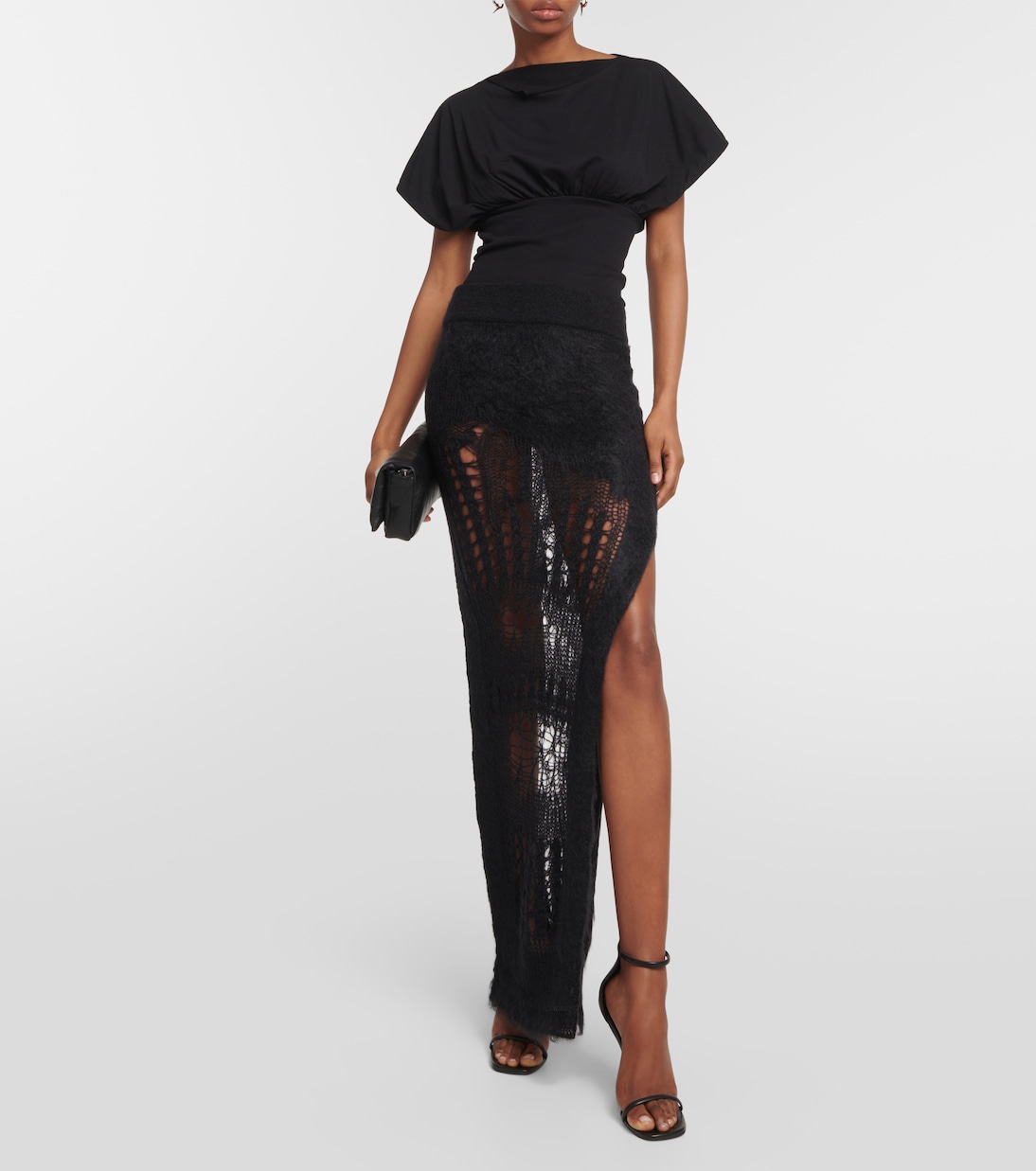 Distressed mohair-blend maxi skirt | Rick Owens