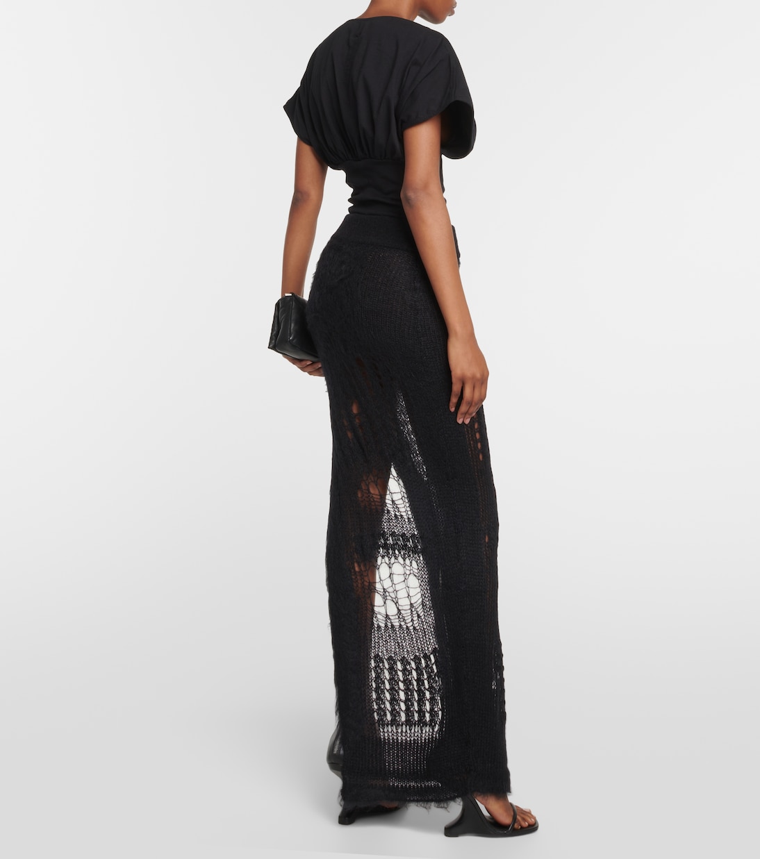 Distressed mohair-blend maxi skirt | Rick Owens