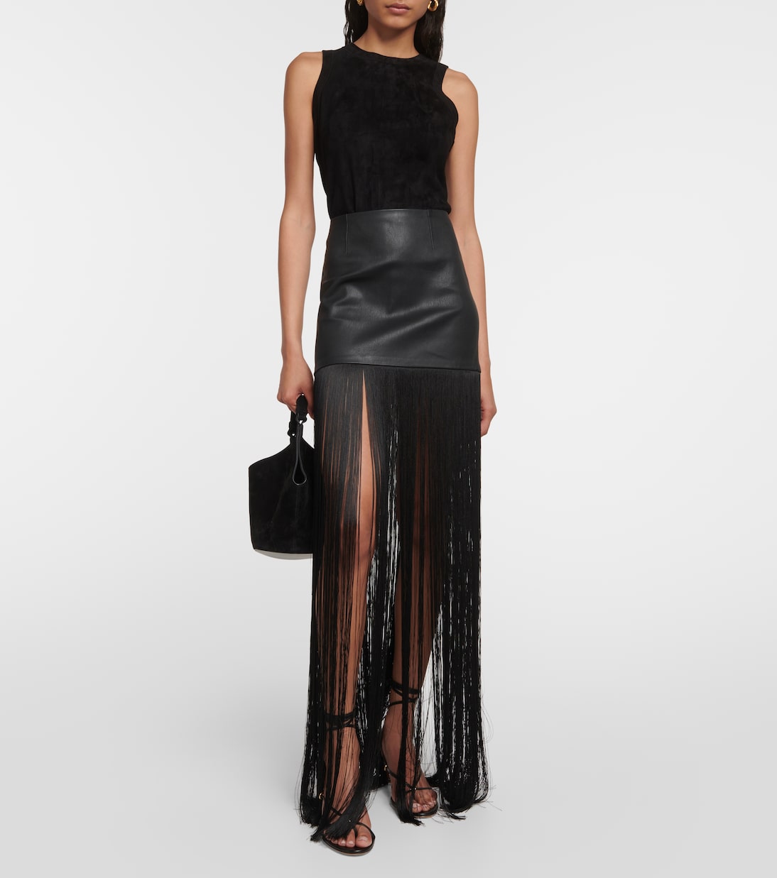 Jupe longue Shanghai en cuir | Stouls