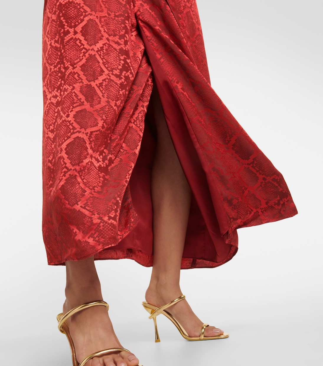 Carmine snake-print satin maxi dress | Simkhai