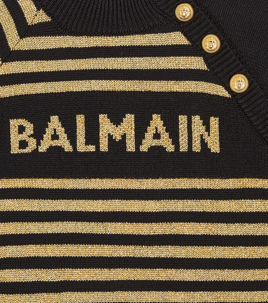 Jersey de mezcla de lana a rayas con logo | Balmain Kids