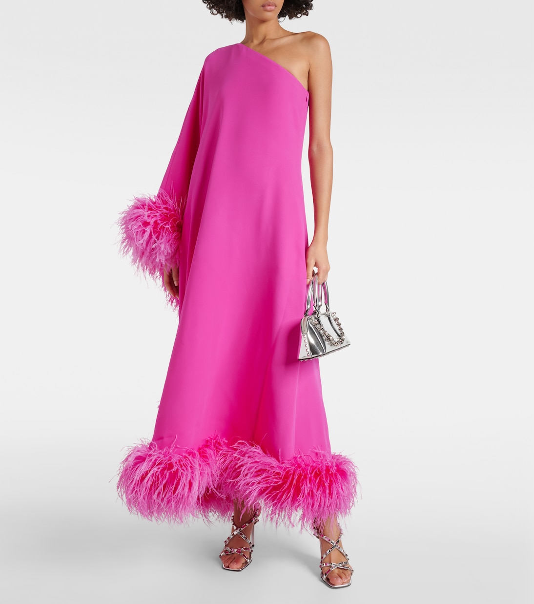Cady Couture feather-trimmed silk gown | Valentino