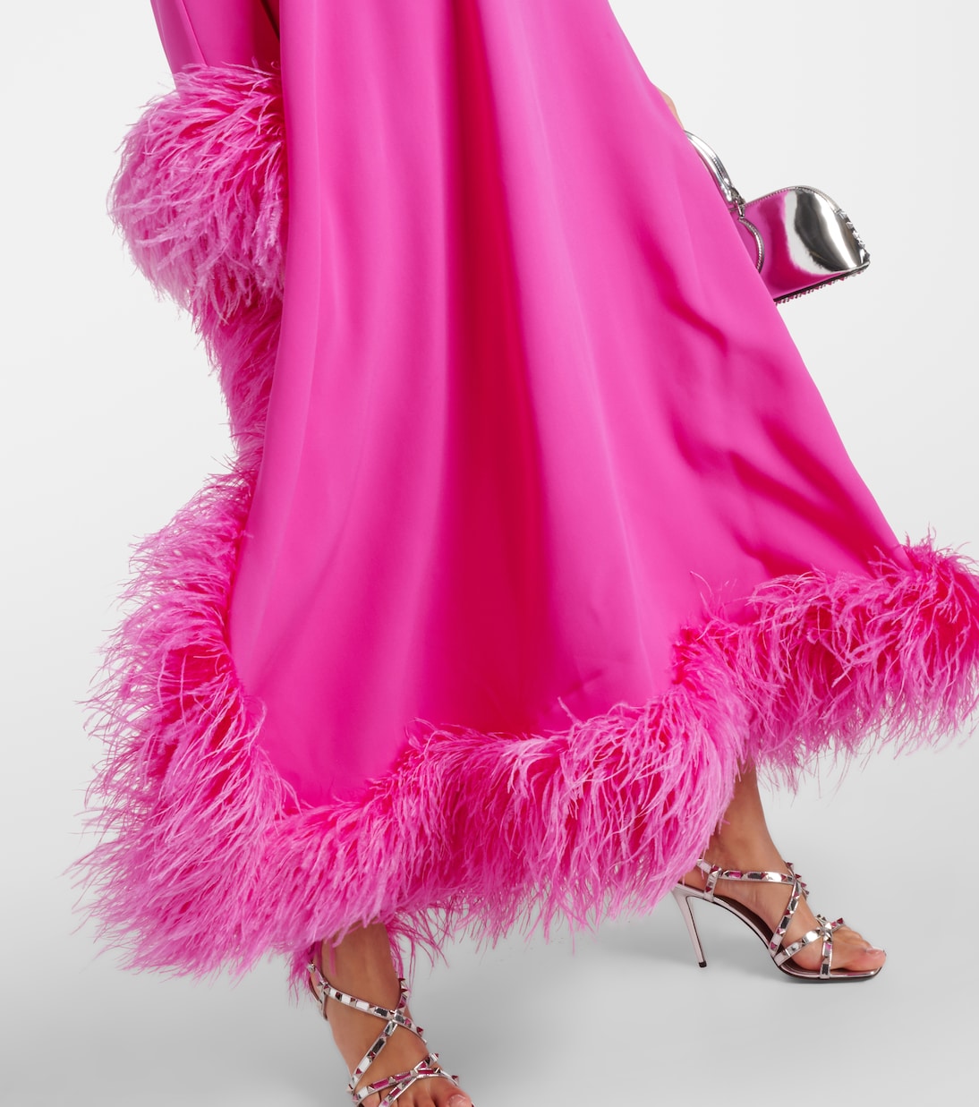 Cady Couture feather-trimmed silk gown | Valentino
