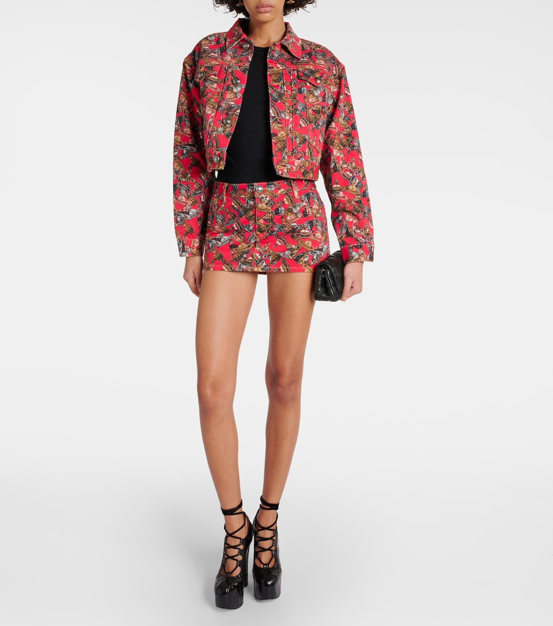 Veste raccourcie imprimée en jean | Vivienne Westwood