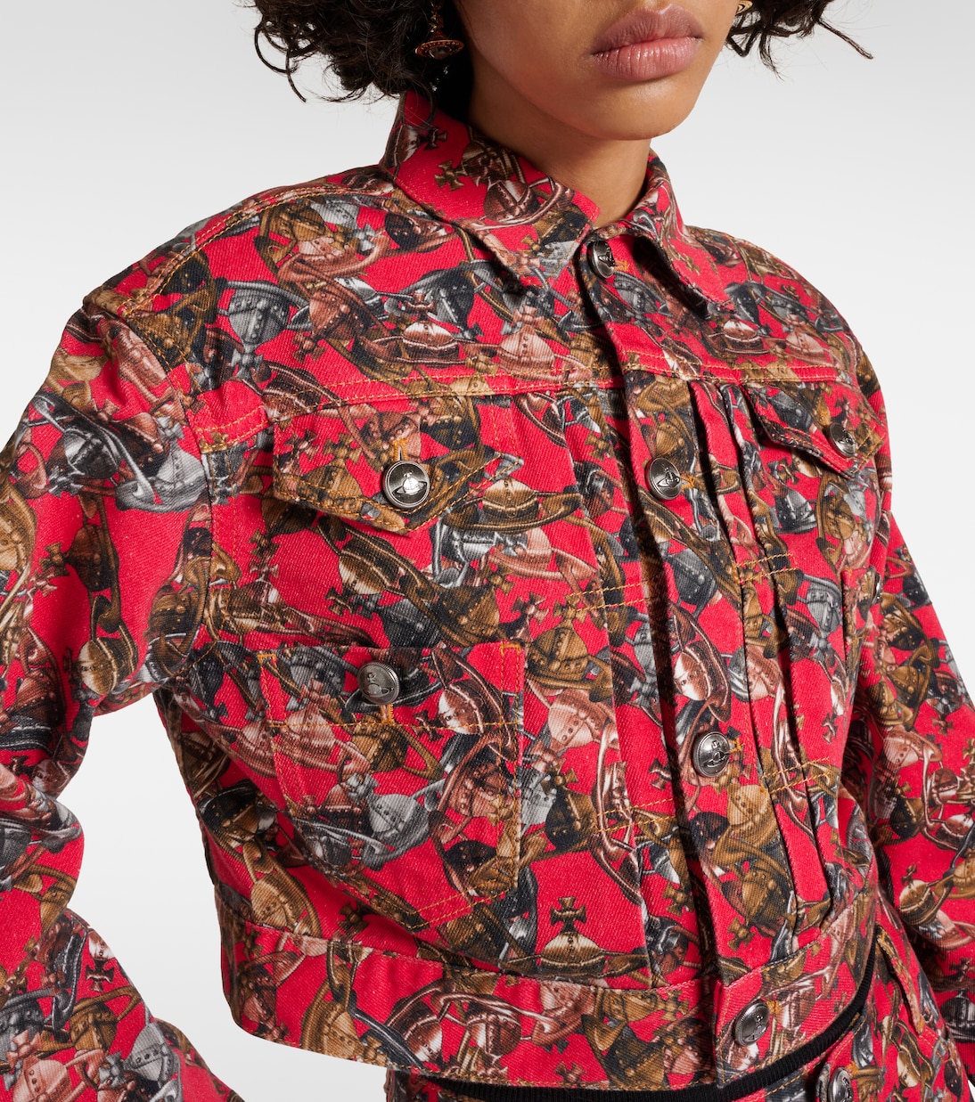 Veste raccourcie imprimée en jean | Vivienne Westwood