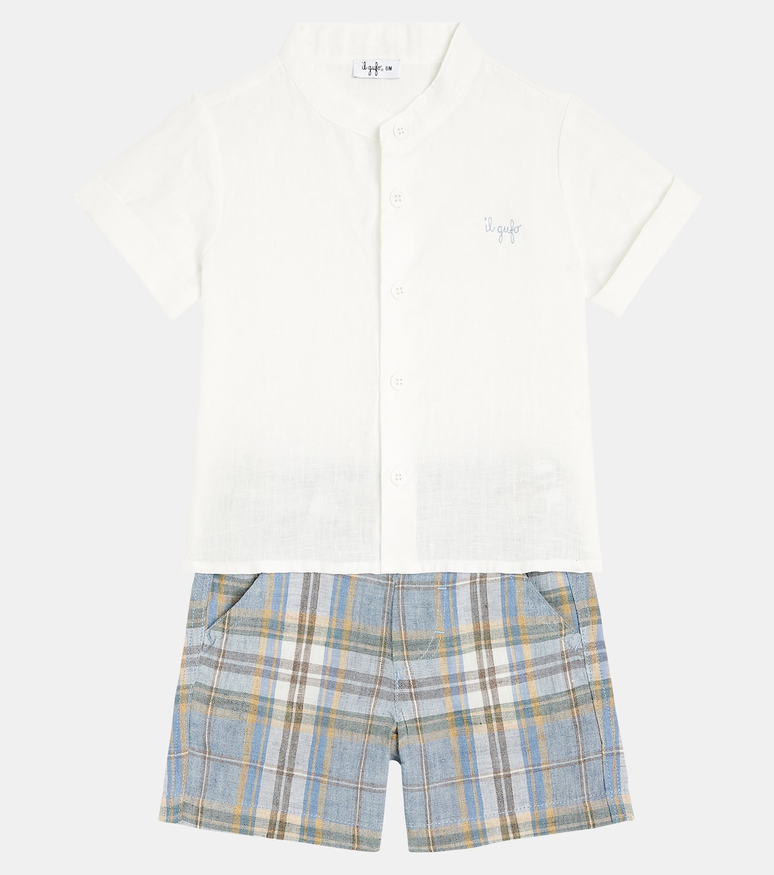 Bébé – Set chemise et short en lin | Il Gufo