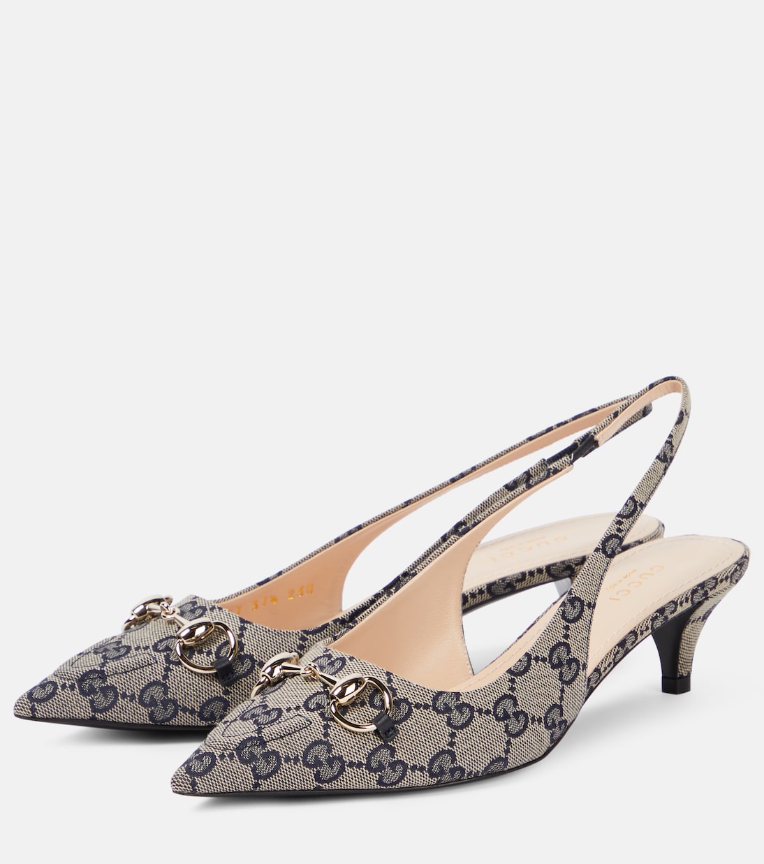 Horsebit GG canvas slingback pumps | Gucci