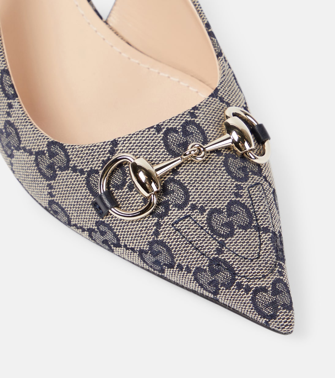 Horsebit GG canvas slingback pumps | Gucci