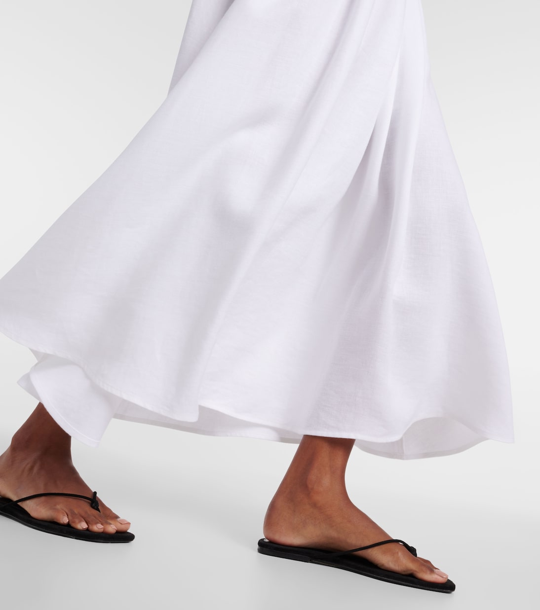 Jupe midi Sabina en lin | Loro Piana