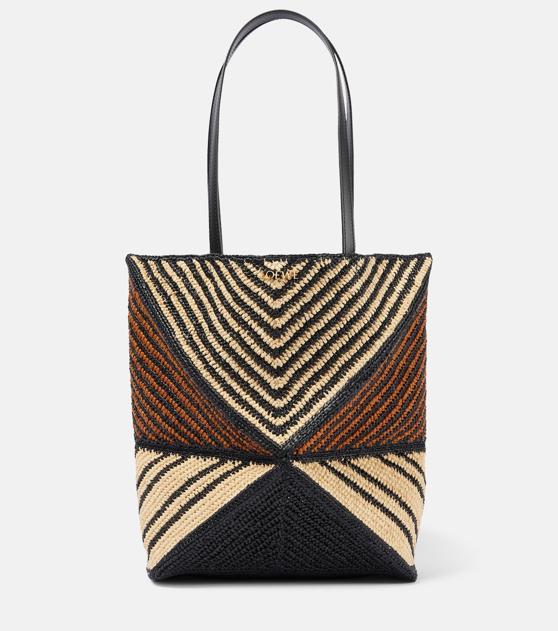 Cabas Paula’s Ibiza Puzzle Fold Medium en raphia | Loewe