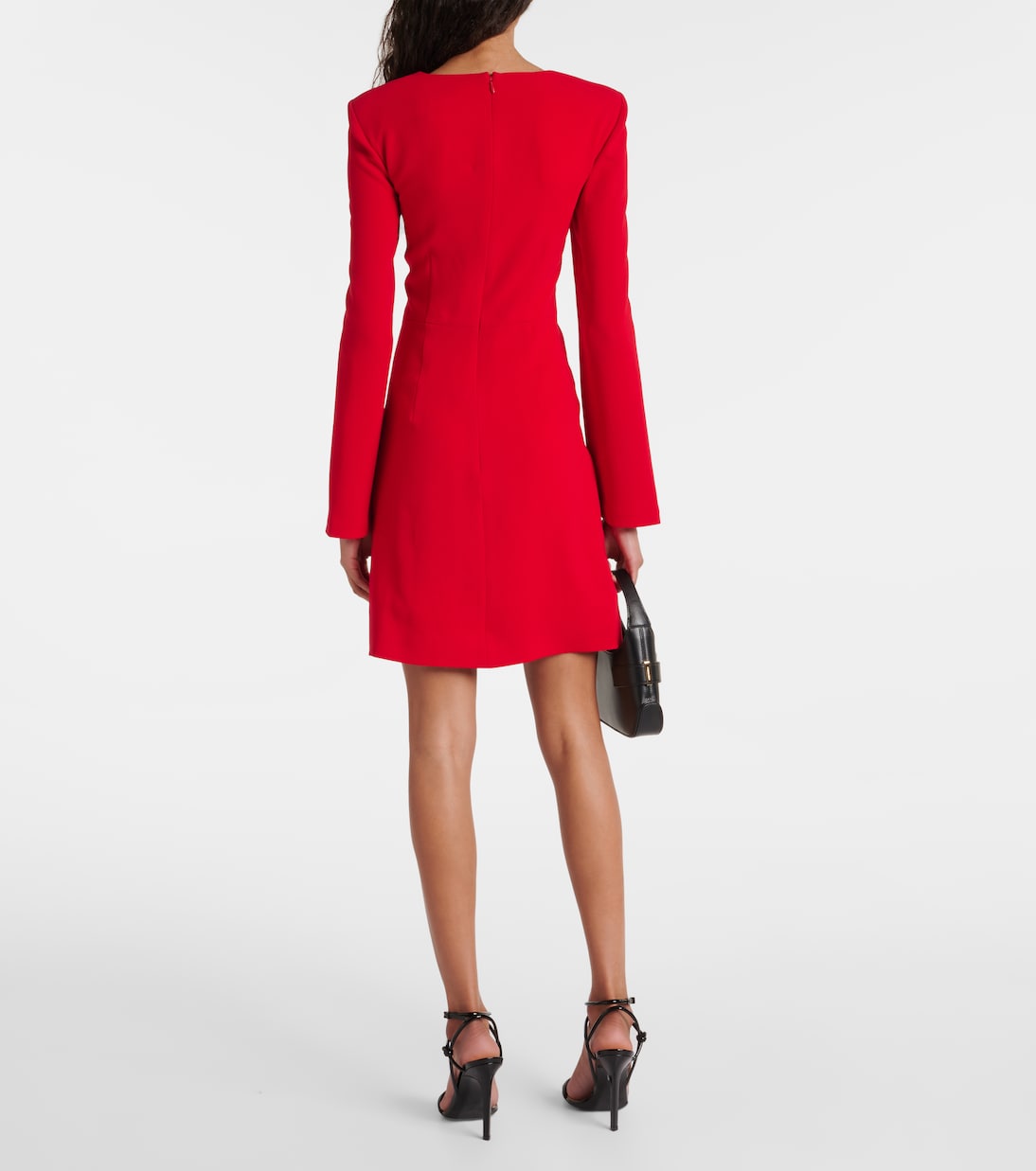 Floral-appliqué draped cady minidress | Roland Mouret