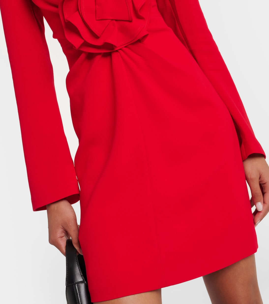 Floral-appliqué draped cady minidress | Roland Mouret