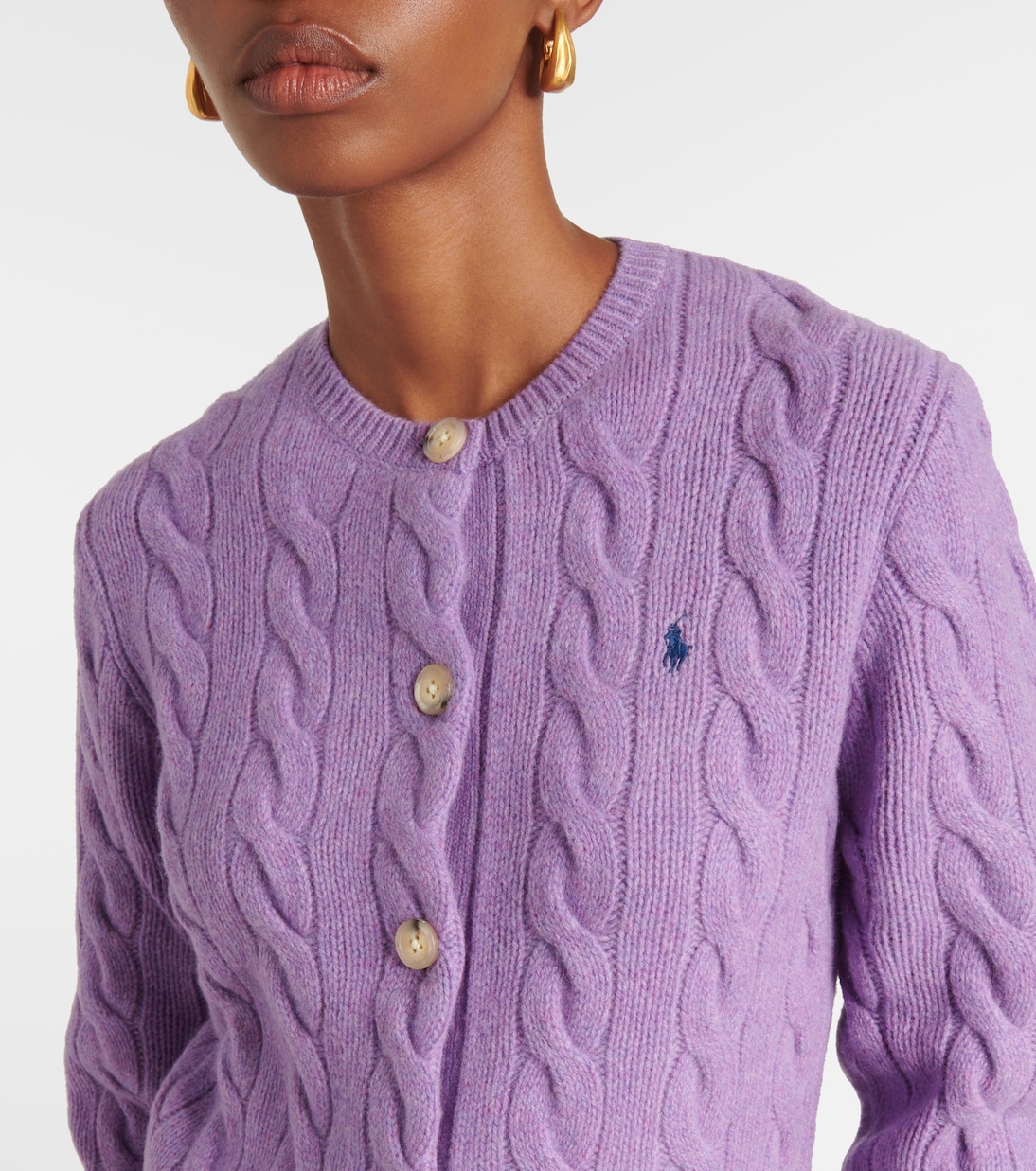 Cable-knit wool and cashmere cardigan | Polo Ralph Lauren