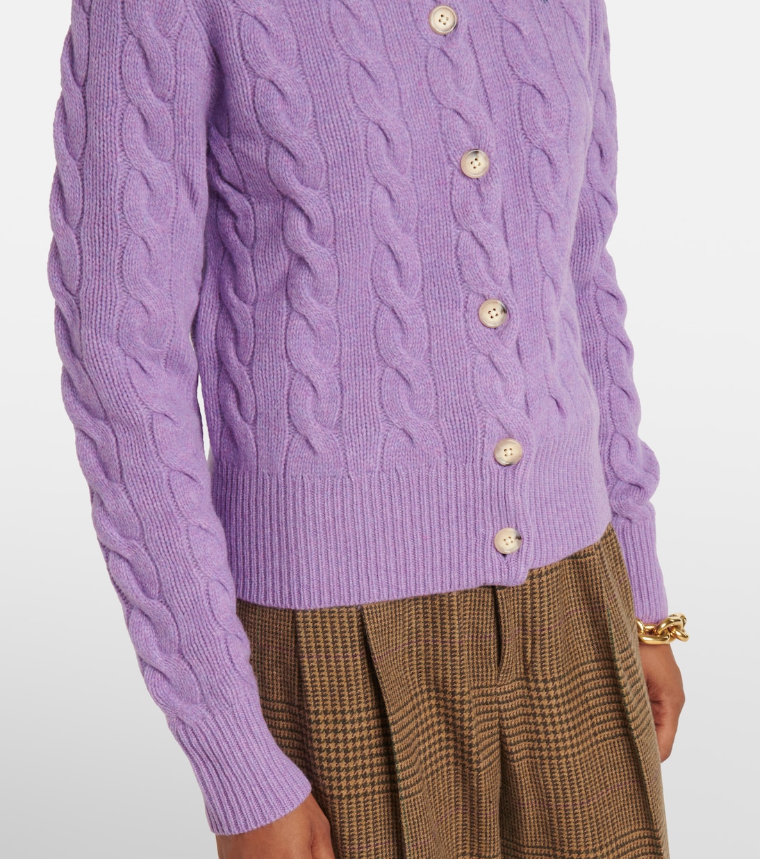 Cable-knit wool and cashmere cardigan | Polo Ralph Lauren