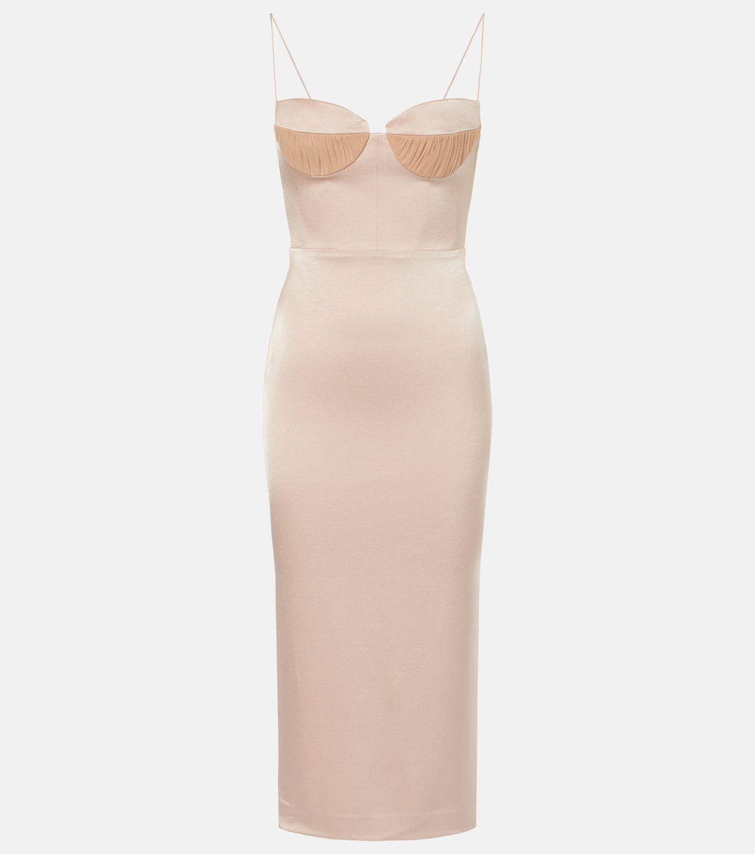 Abito midi Sweetheart in crêpe in raso | Alex Perry