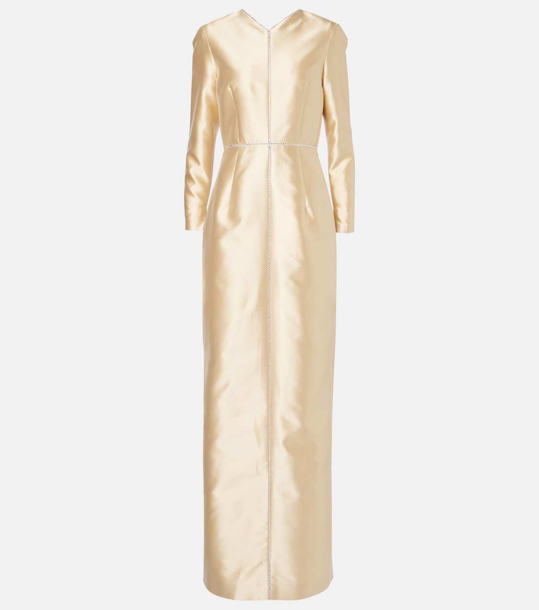 Robe longue Rosamund en satin à ornements | Markarian