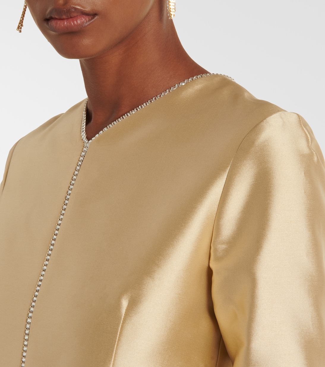 Robe longue Rosamund en satin à ornements | Markarian