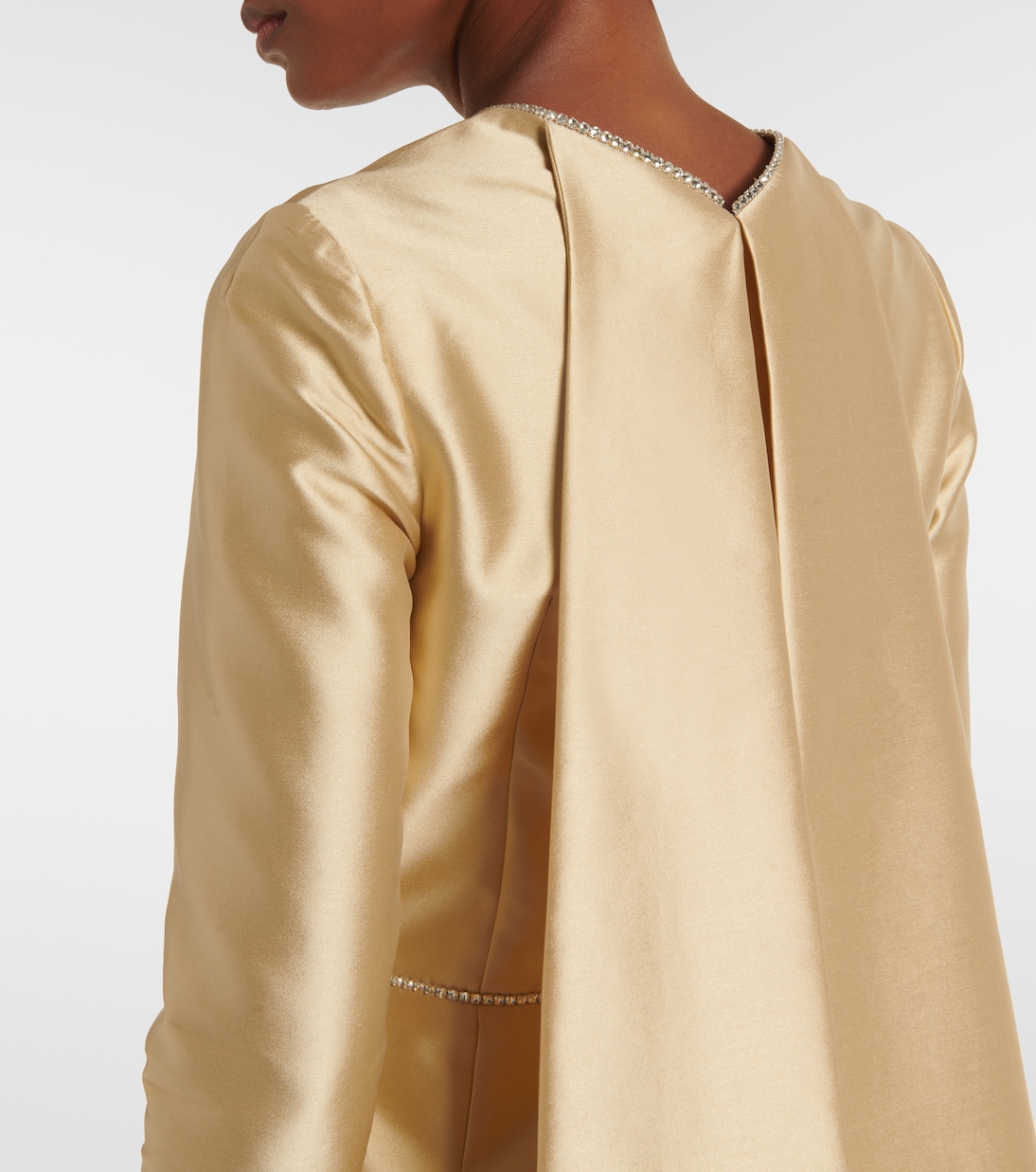 Robe longue Rosamund en satin à ornements | Markarian