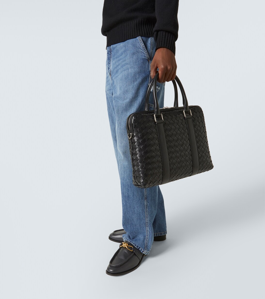 Slim Intrecciato leather briefcase  | Bottega Veneta