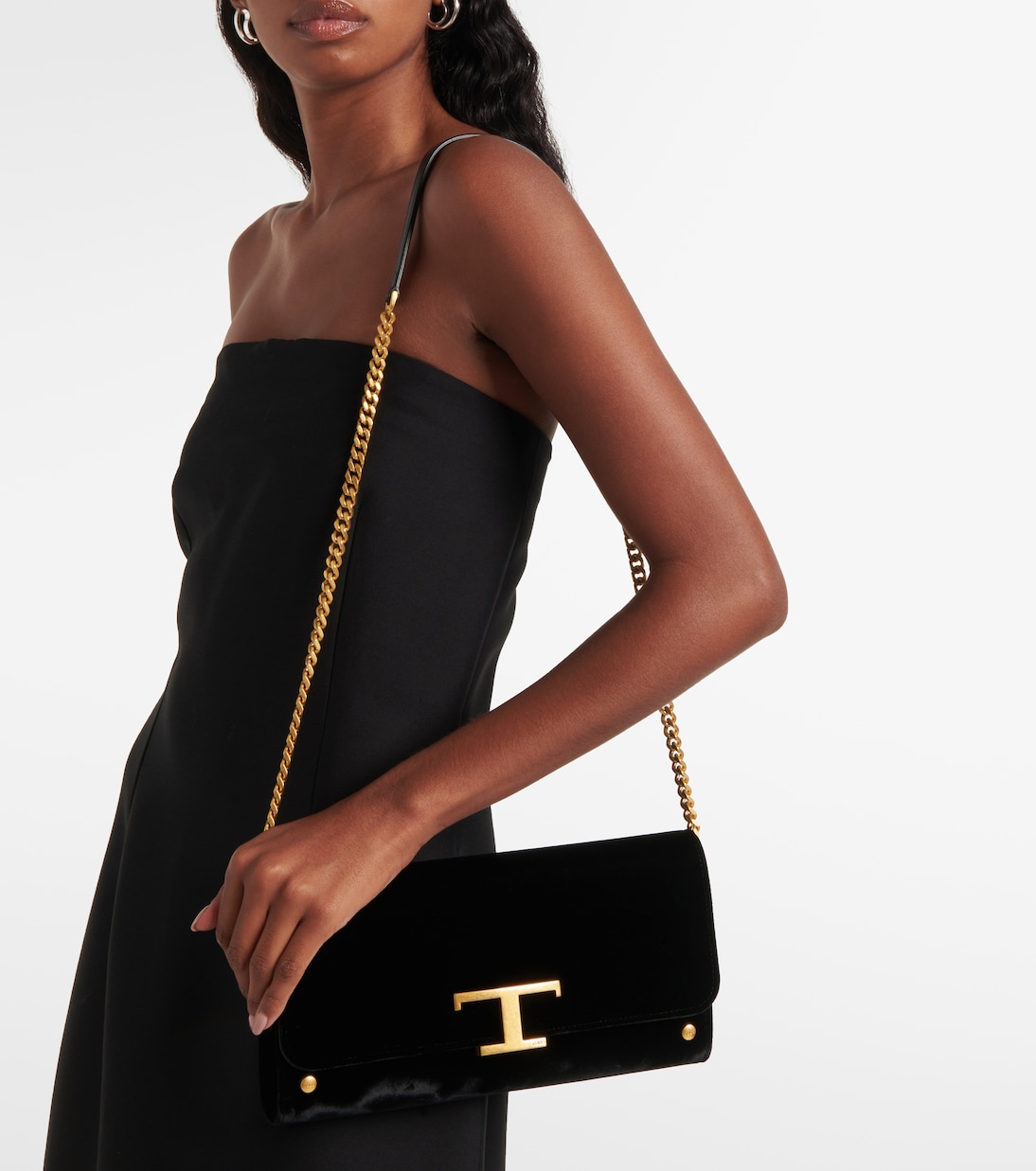 Portafoglio T Timeless Small in velluto con tracolla | Tod's