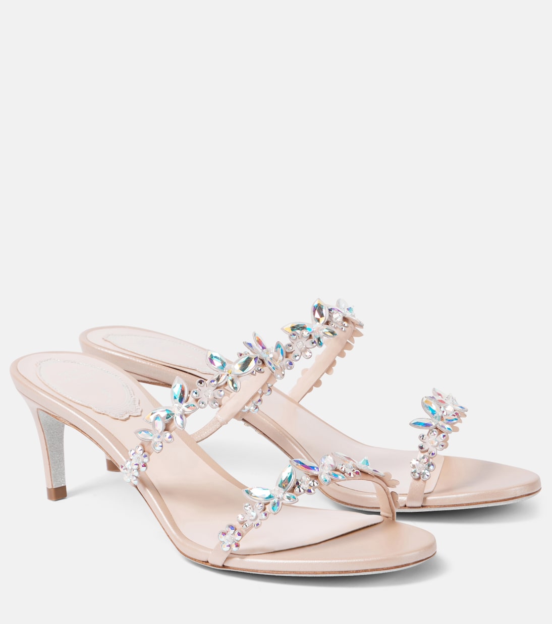 Eden Slider 60 embellished satin sandals | Rene Caovilla