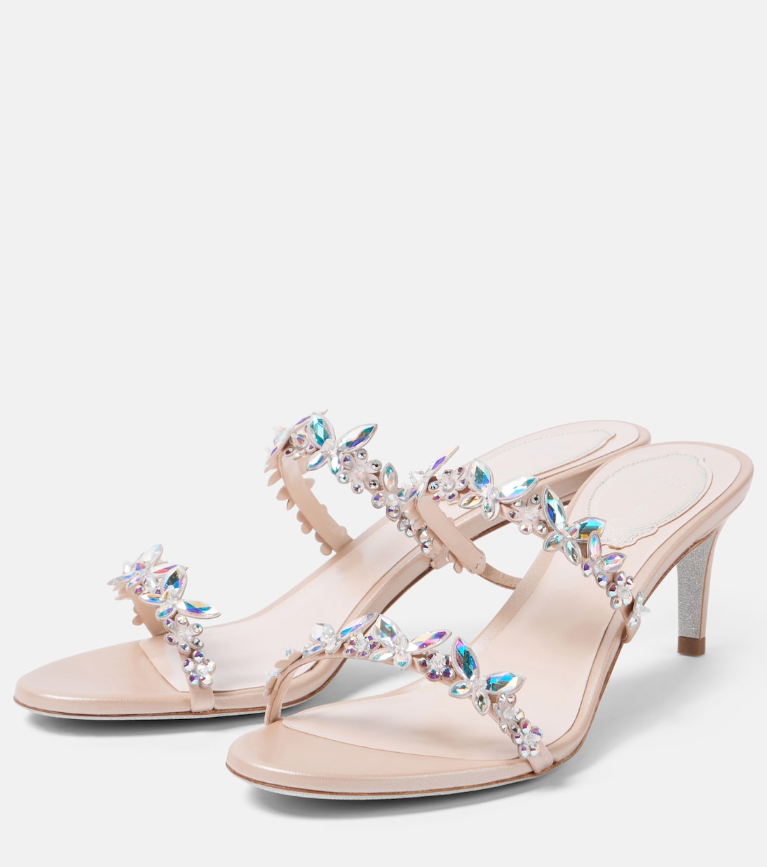 Eden Slider 60 embellished satin sandals | Rene Caovilla