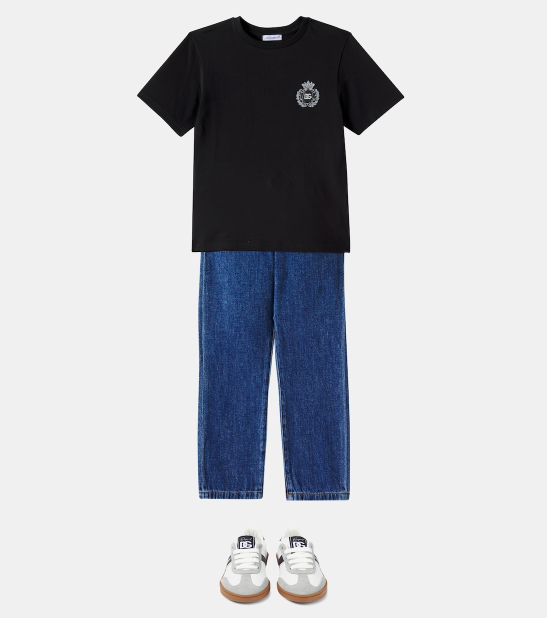 T-shirt in jersey di cotone con logo | Dolce&Gabbana Kids