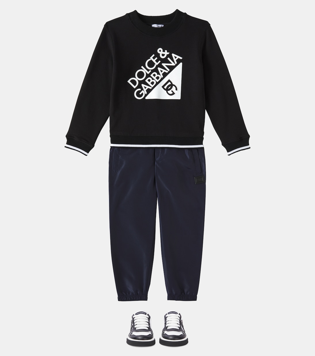 Felpa in jersey di cotone con logo | Dolce&Gabbana Kids