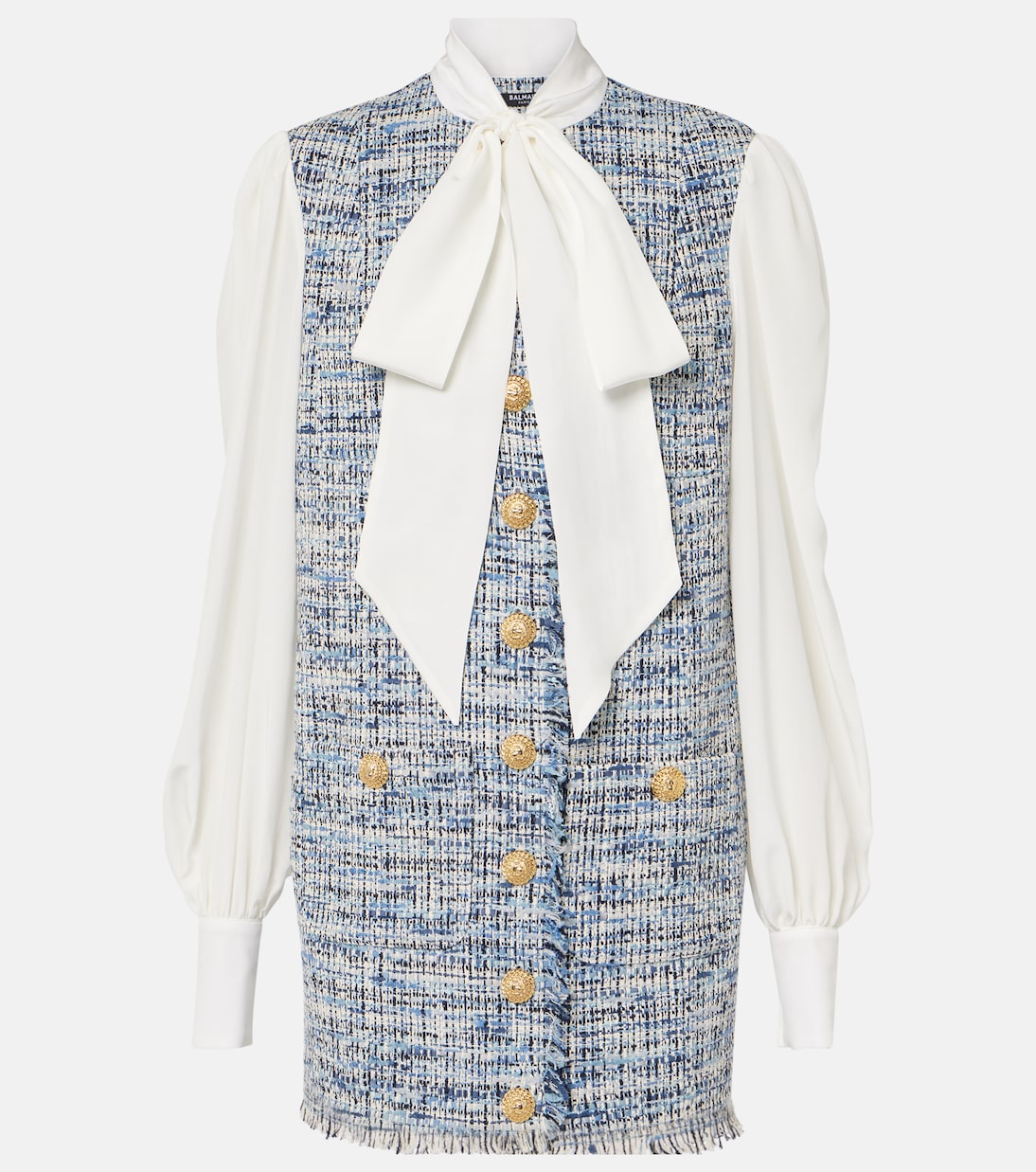 Abito corto in tweed di misto cotone | Balmain