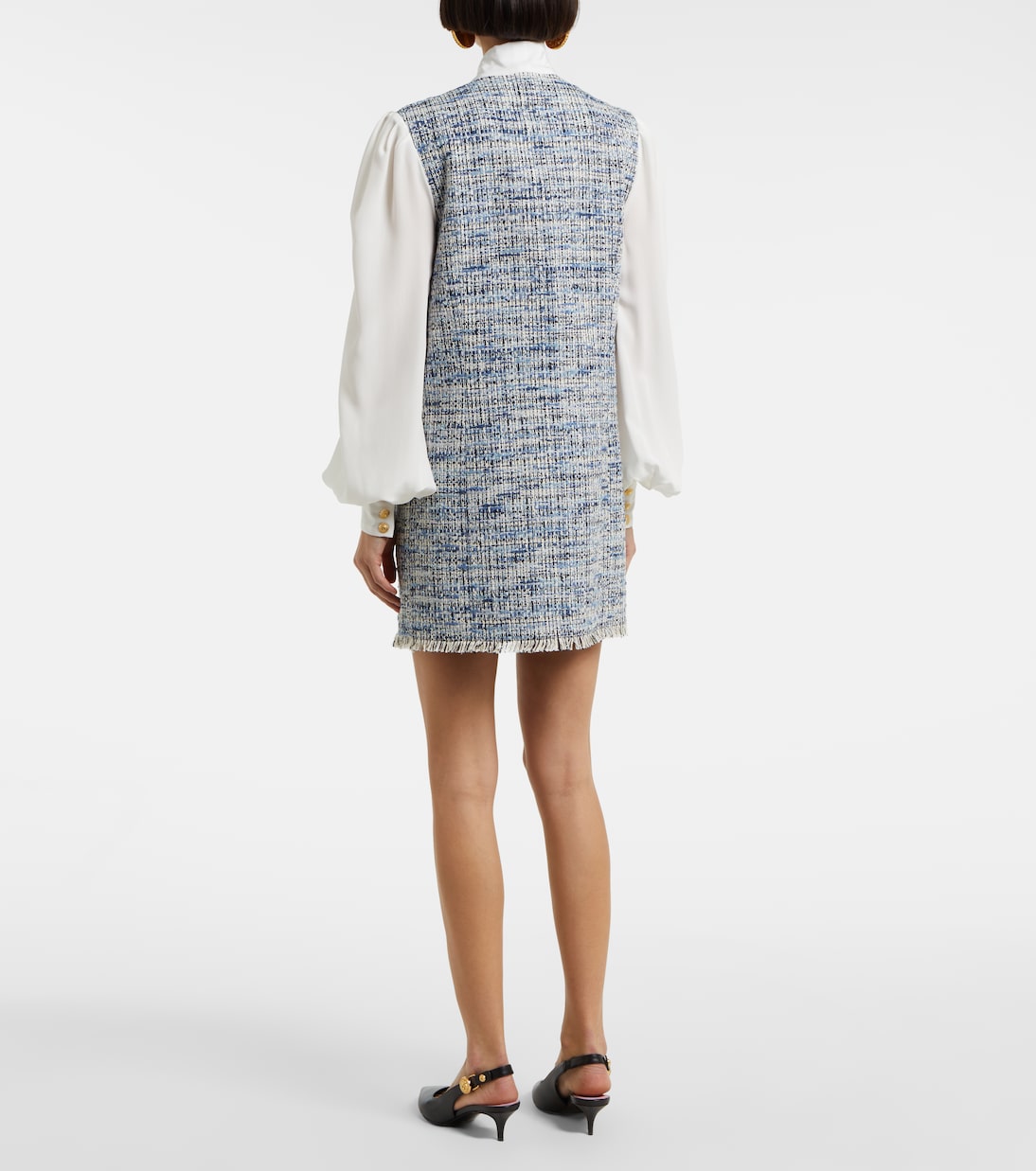 Abito corto in tweed di misto cotone | Balmain