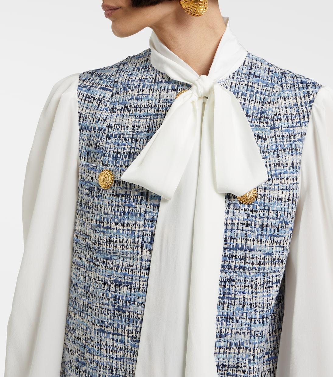 Abito corto in tweed di misto cotone | Balmain