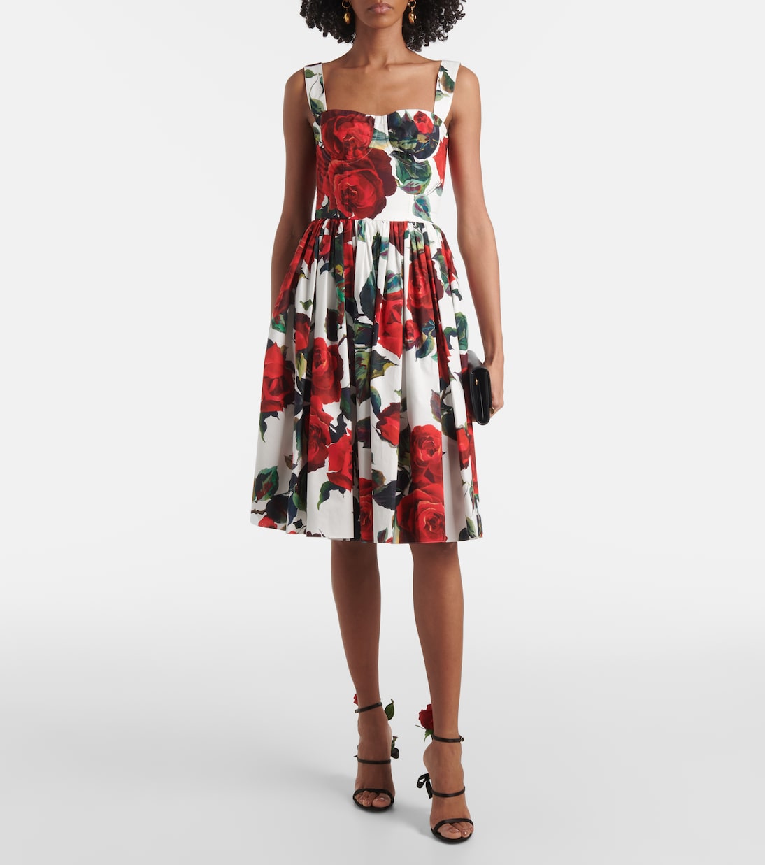 Vestido midi de popelín de algodón | Dolce&Gabbana