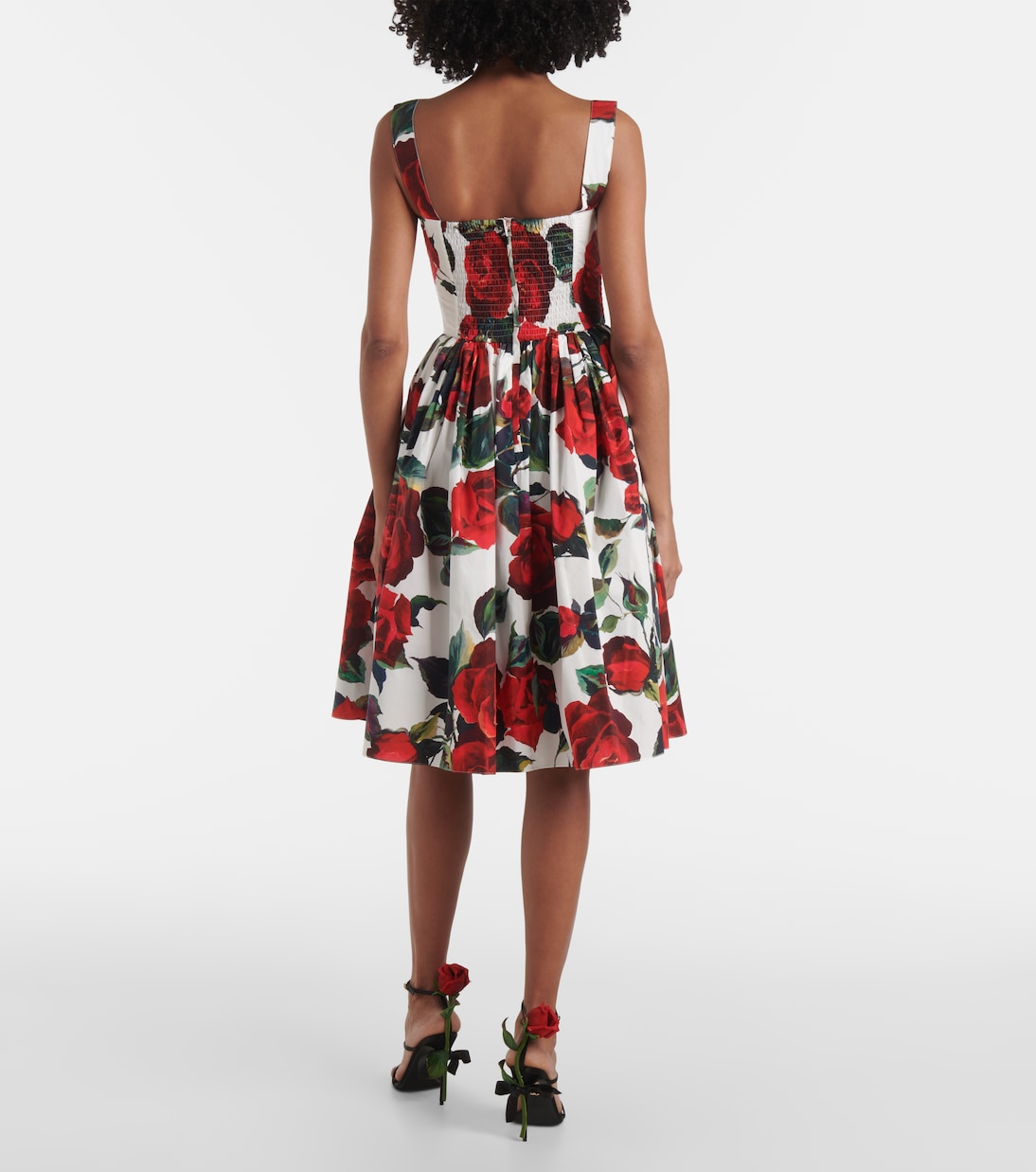 Vestido midi de popelín de algodón | Dolce&Gabbana