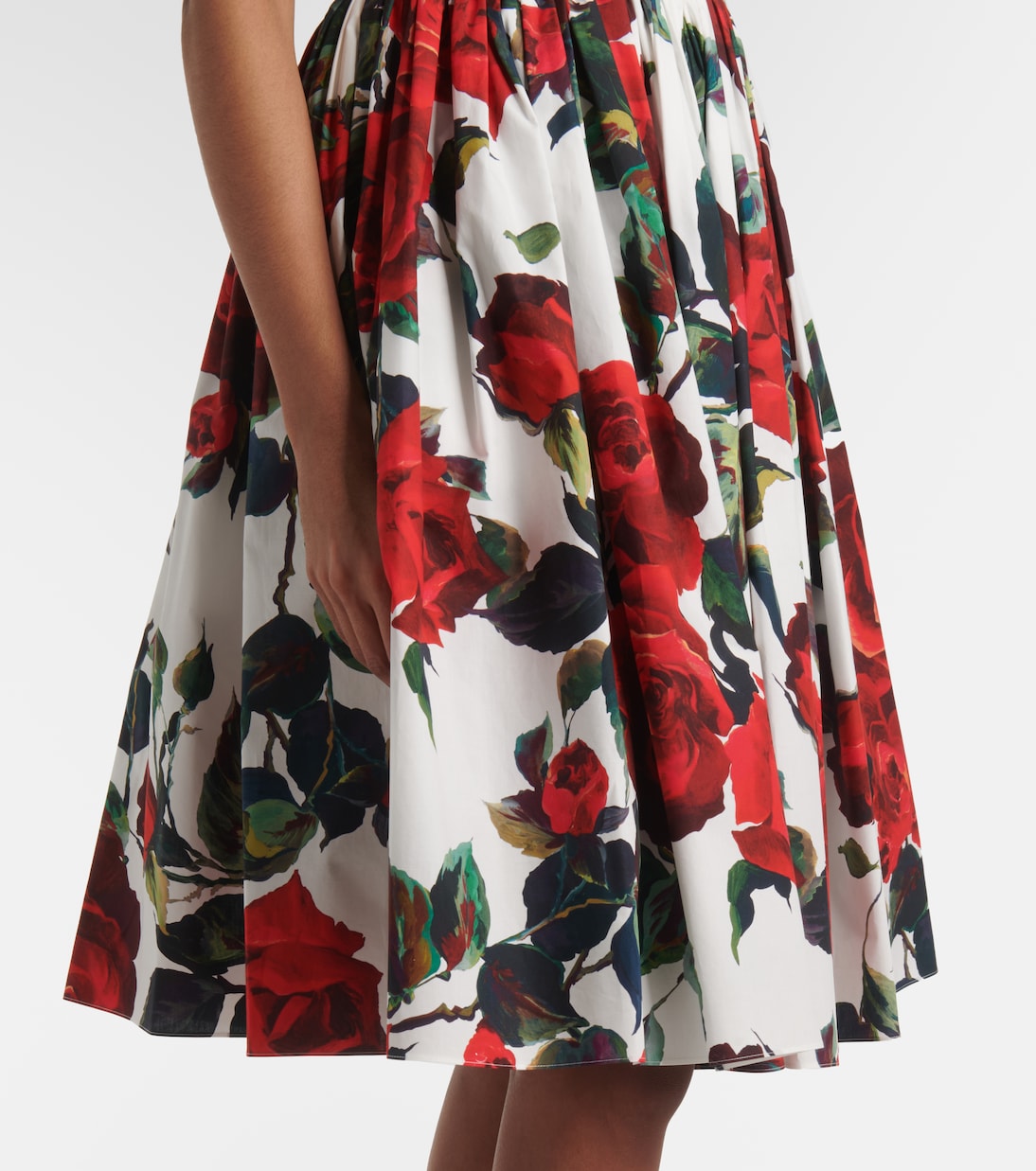 Vestido midi de popelín de algodón | Dolce&Gabbana