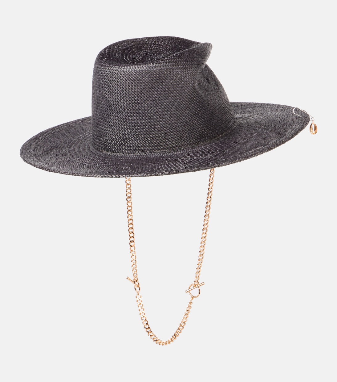 Cappello di paglia con dettagli a catena firmato Ruslan Baginskiy per uno stile giovane e trendy