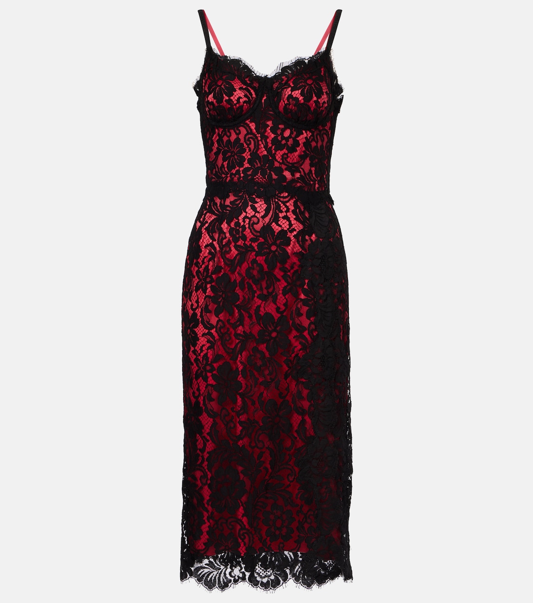 Robe en coton mélangé et dentelle | Dolce&Gabbana