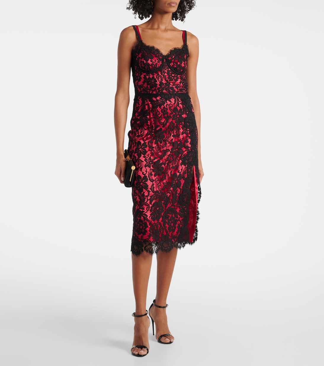 Robe en coton mélangé et dentelle | Dolce&Gabbana