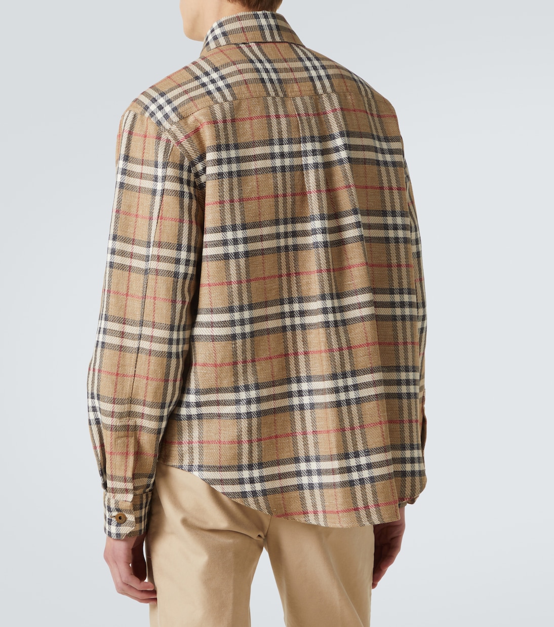 Camisa de algodón y lino con Burberry Check | Burberry