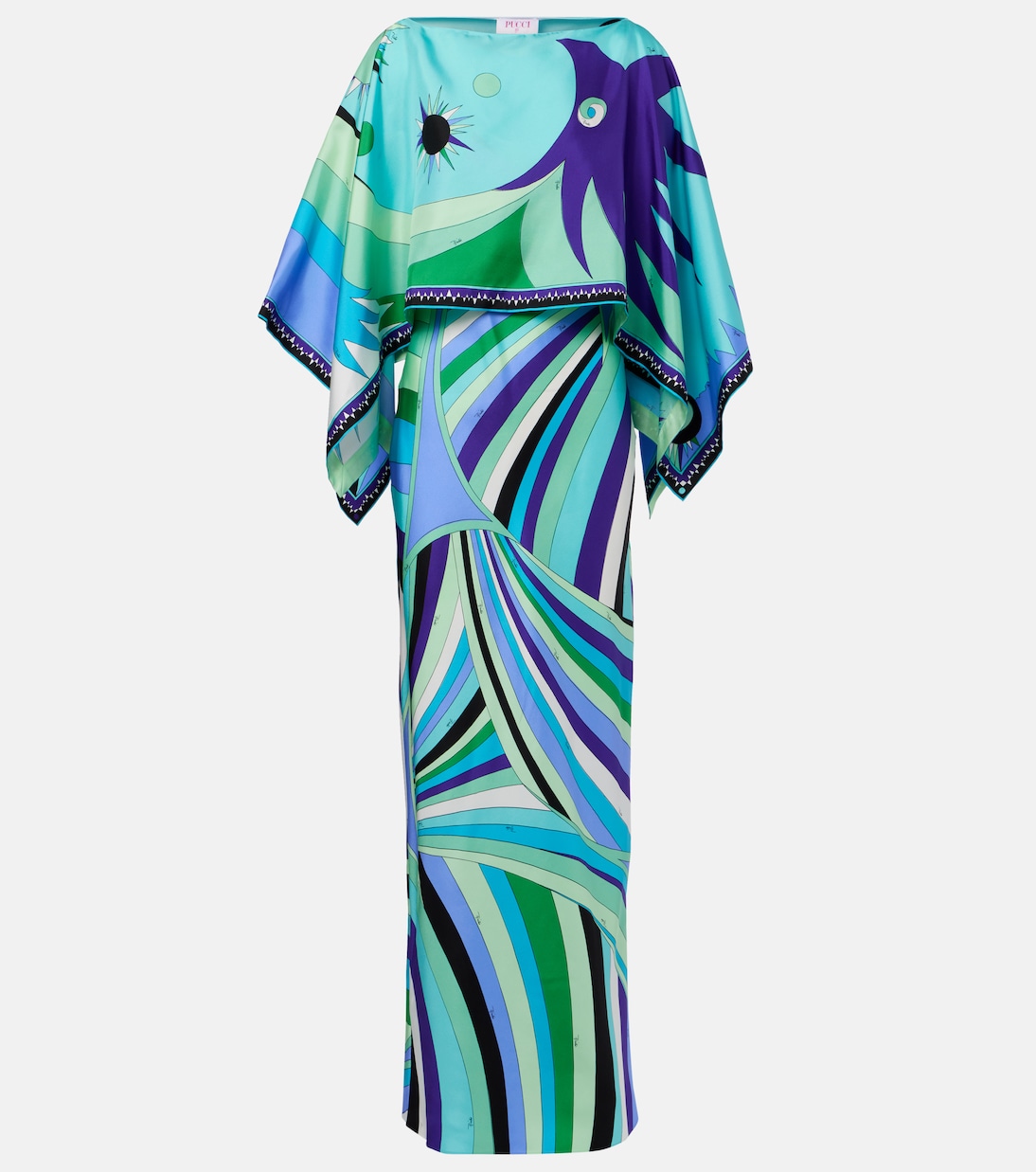 Iride caped silk maxi dress | Pucci