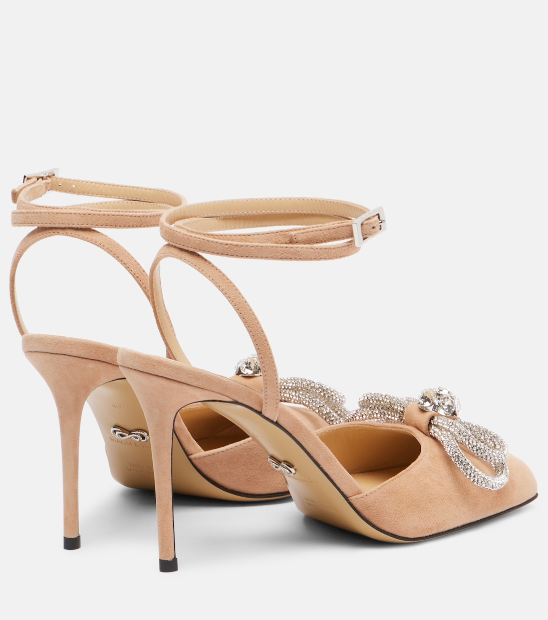 Pumps Double Bow 95 aus Veloursleder | Mach & Mach