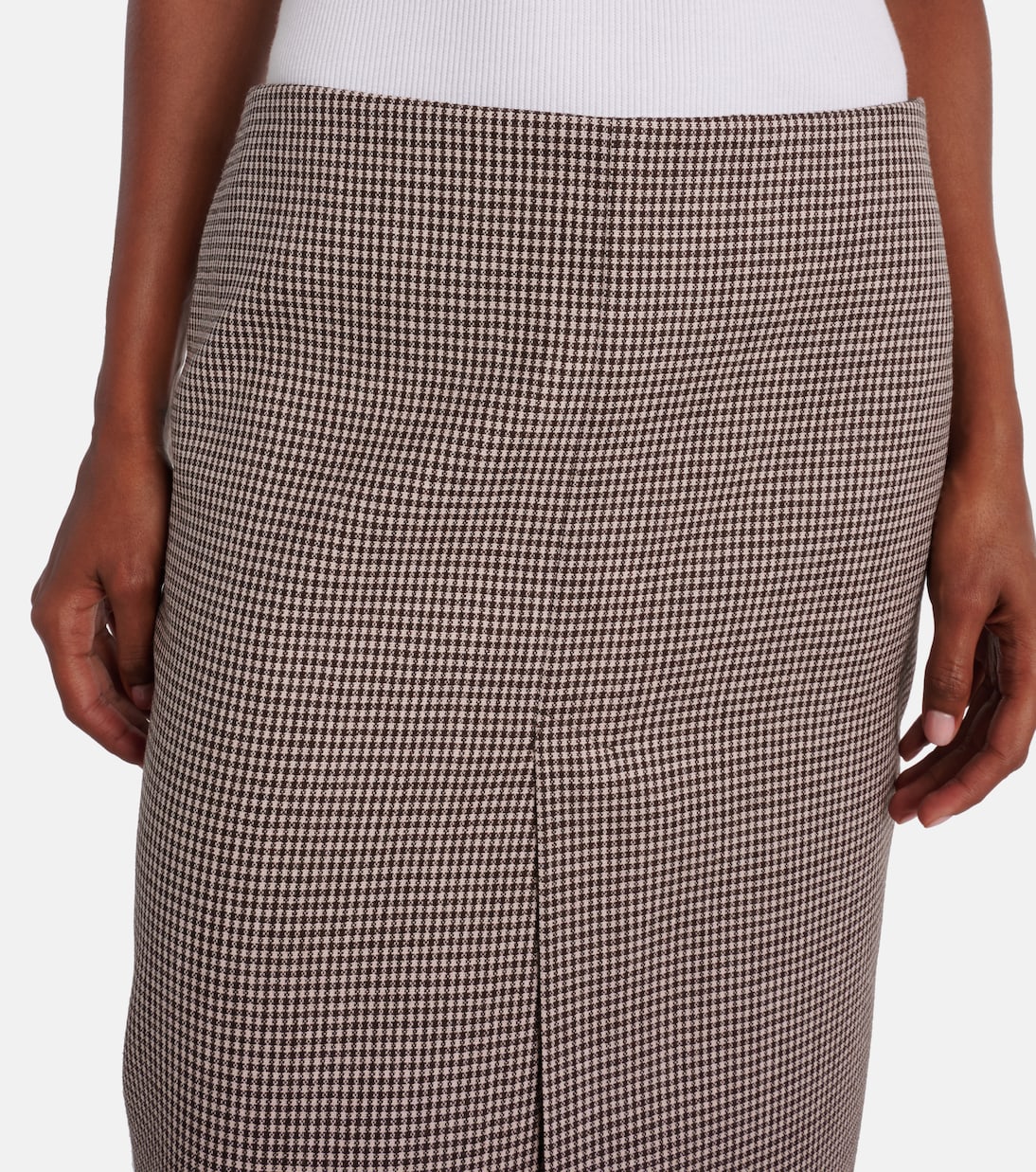 Jupe midi en laine à carreaux | Gucci