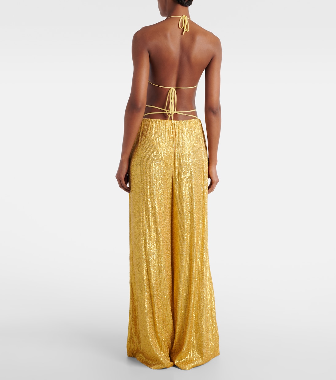 Weite High-Rise-Hose mit Pailletten | Norma Kamali