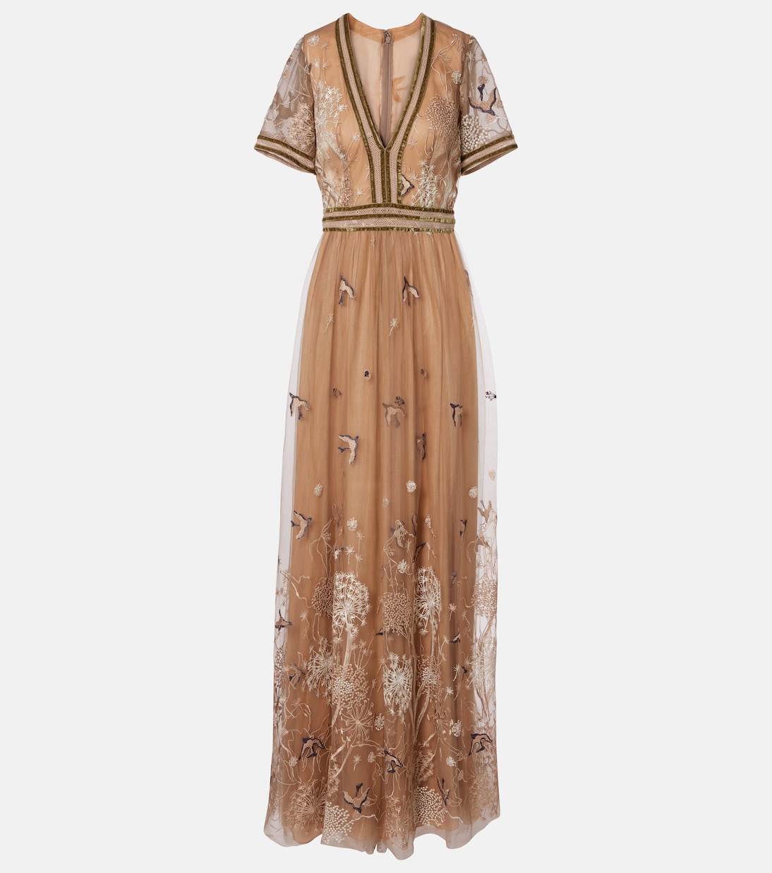 Embroidered tulle gown | Costarellos