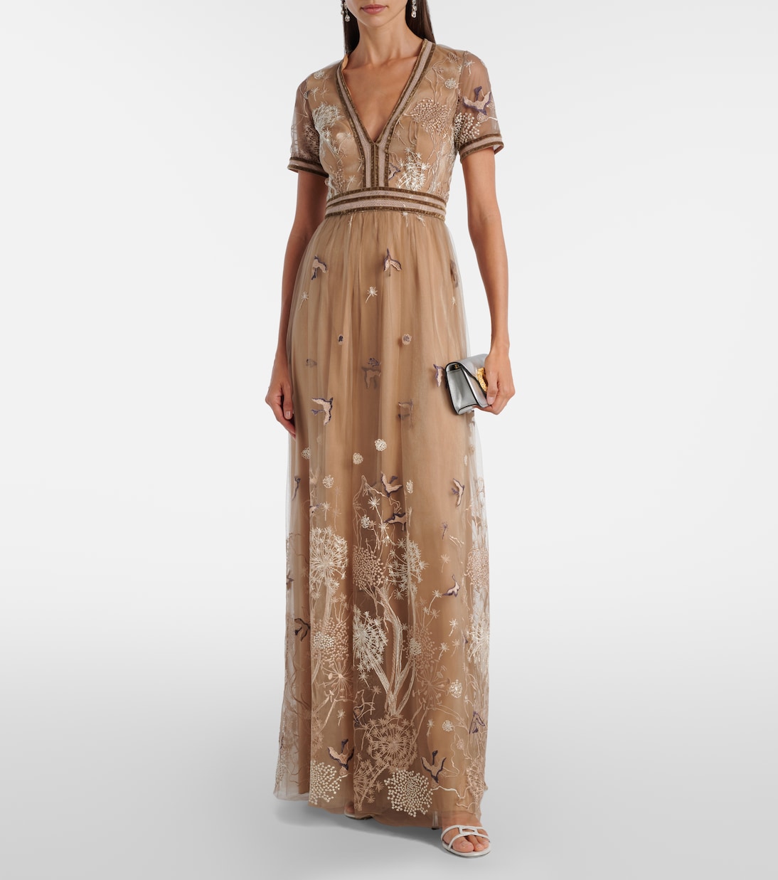 Embroidered tulle gown | Costarellos