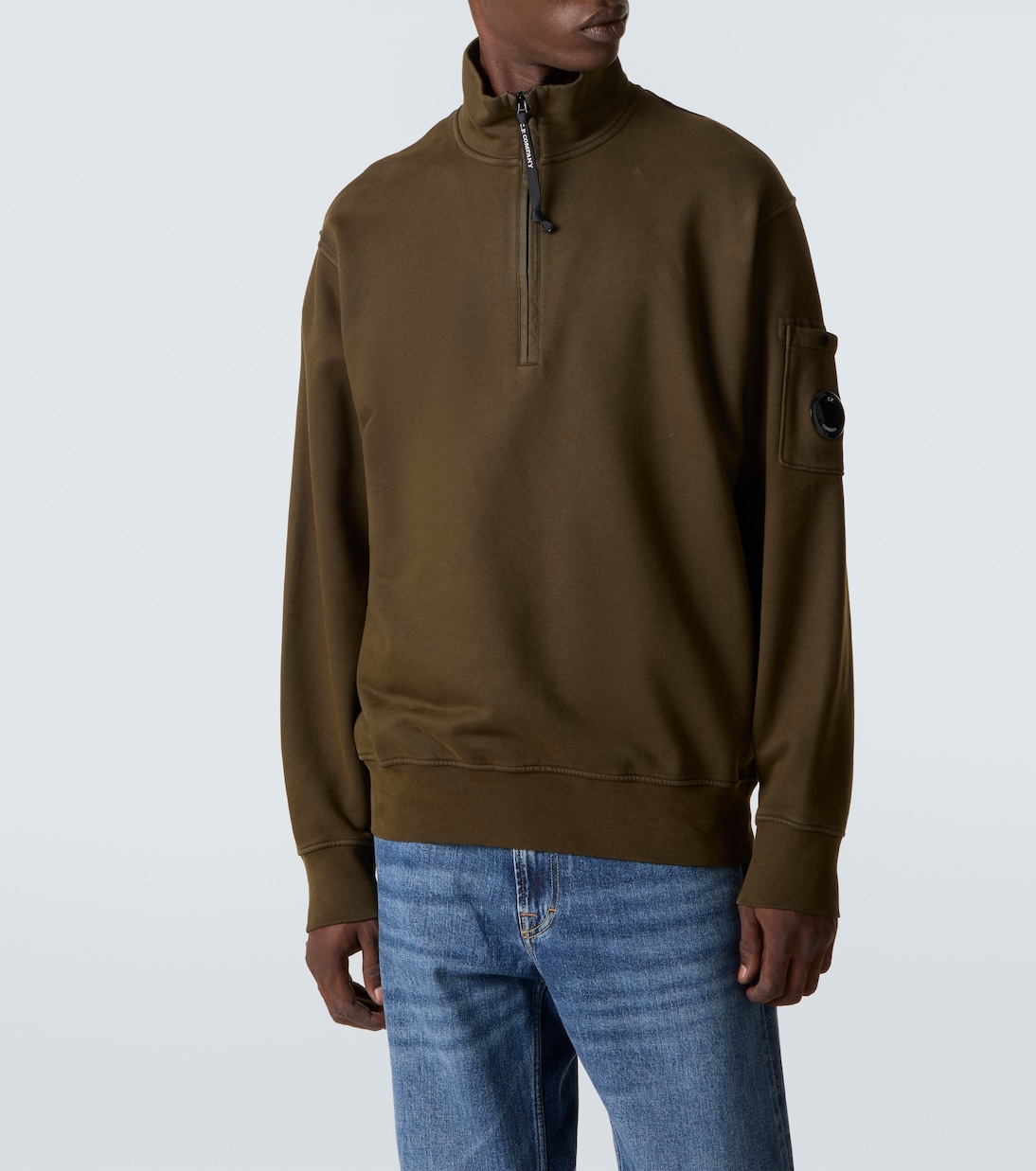 Sudadera Lens de algodón con cremallera parcial | C.P. Company