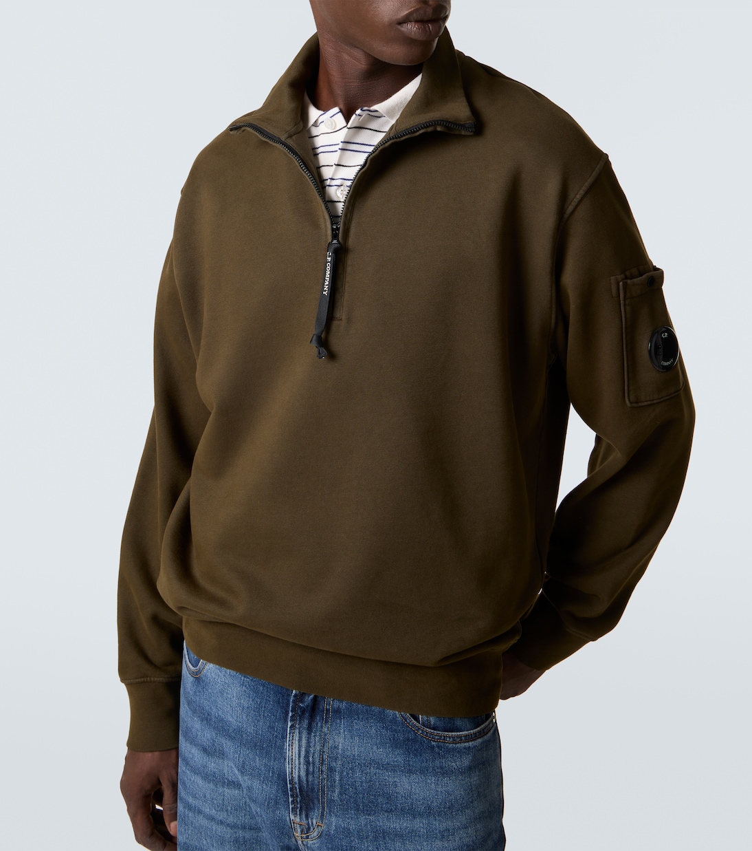 Sudadera Lens de algodón con cremallera parcial | C.P. Company