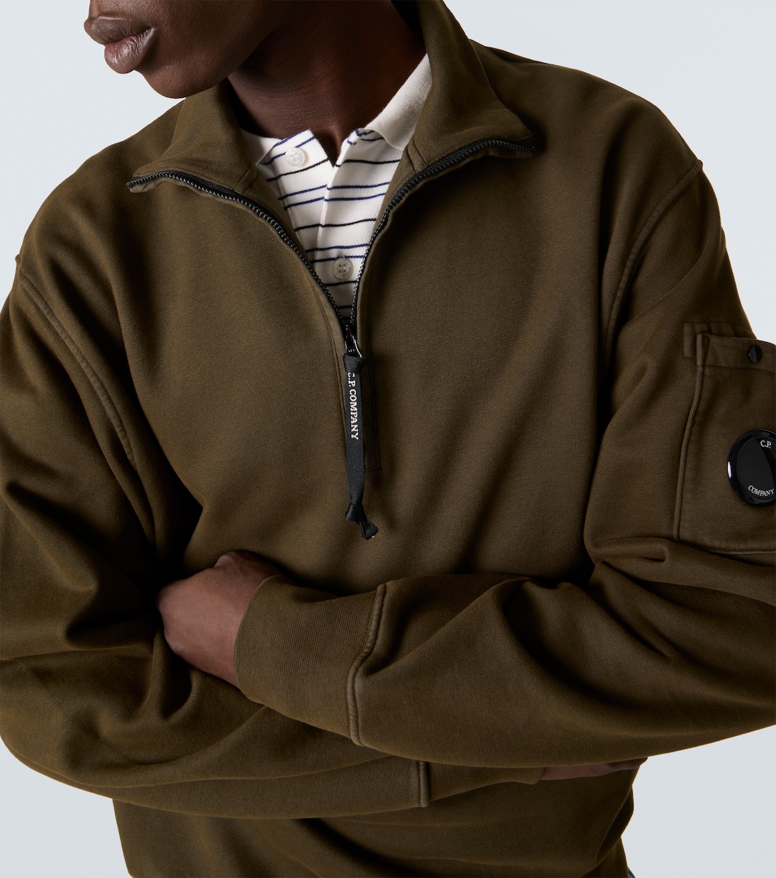 Sudadera Lens de algodón con cremallera parcial | C.P. Company